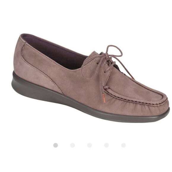 SAS Petra Lace Up Truffle Nubuck Suede Leather Moc Toe Lace-up driving Loafer 8 - Picture 1 of 9